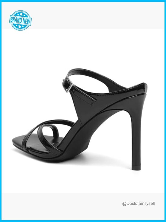 Square Toe Cross Strap Stiletto Heeled Sandals 3.9\